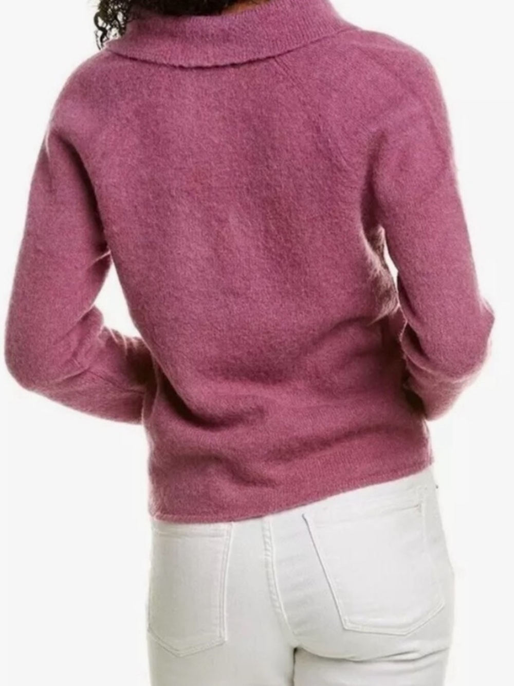 NWT Vince Pink V-Neck Alpaca Wool Collared L/S Sweater Size Large (L) - Picture 3 of 5